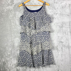 Robbie Bee Tiered Mixed Floral Print Mini Dress Fairy Boho Cottagecore Size 14